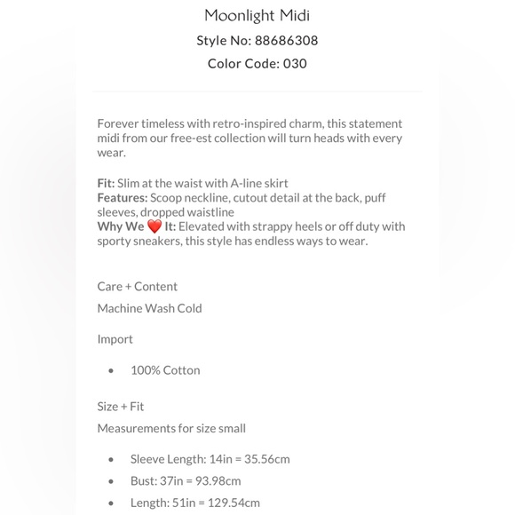 Free People Moonlight midi size XS - Picture 4 of 6